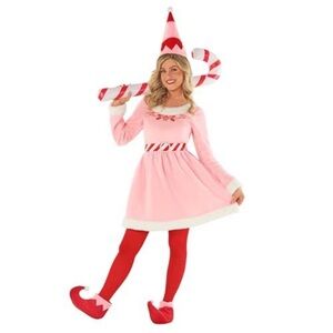 Festive Pink and Red Seasonal Dress